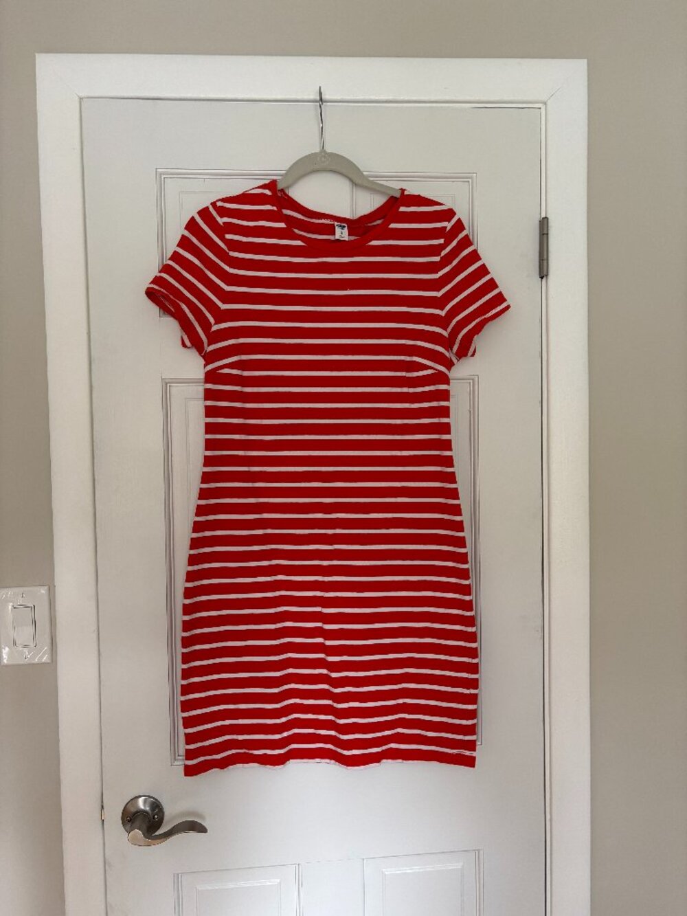 Old Navy | Orange and white stretch cotton dress